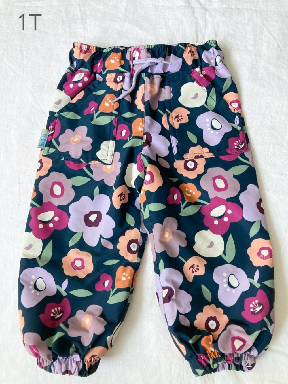Jan & Jul 1T Toddler Fleece Lined Rain Pants Winter Flowers Waterproof Winter